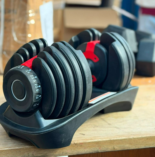 Adjustable dumbbell pair 24kg - dumbbell,