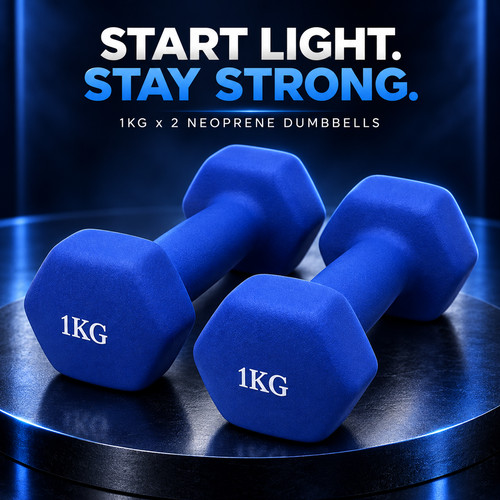 Neoprene dumbbells 1kg - neoprene, pair