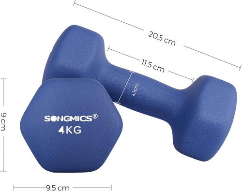 Blue 4kg neoprene - neoprene, dumbbells