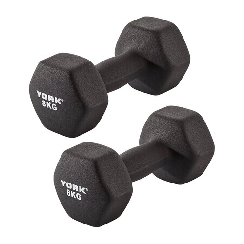 York neoprene hex dumbbells - neoprene,