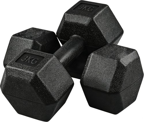 2x3kg hex dumbbells - hex, pair