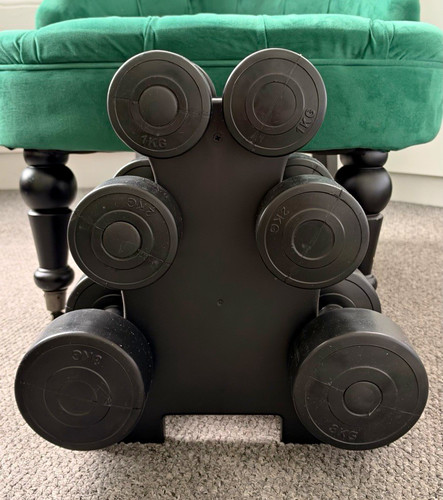 Black piece dumbbell - black, 6-piece