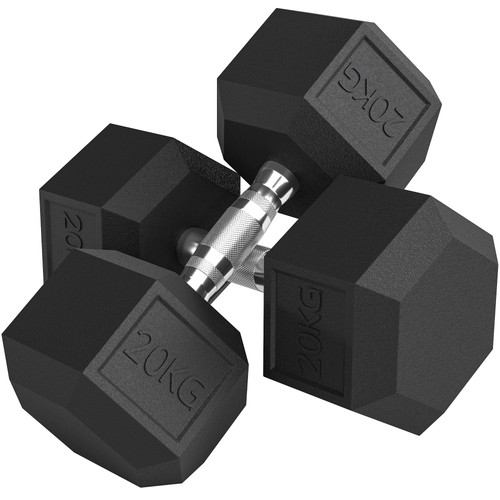 Homcom 2x20kg rubber - 2x20kg, hex