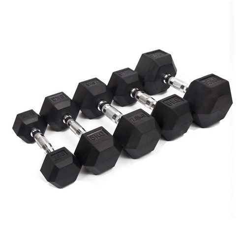 Hex dumbbells pairs rubber - dumbbells,