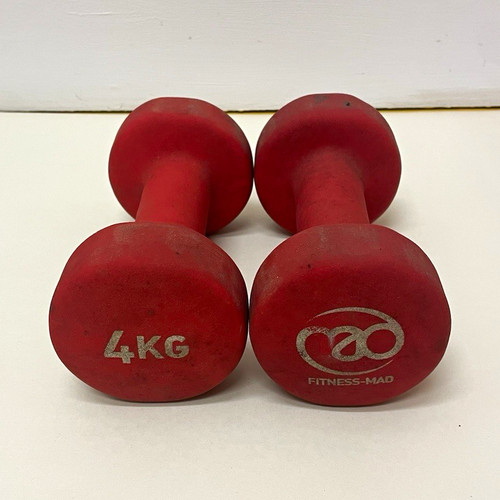 Fitness mad 4kg each red - 4kg, fixed