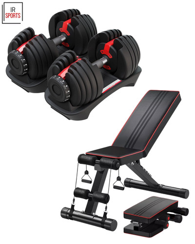 Adjustable dumbbells 40kg set - dumbbells,
