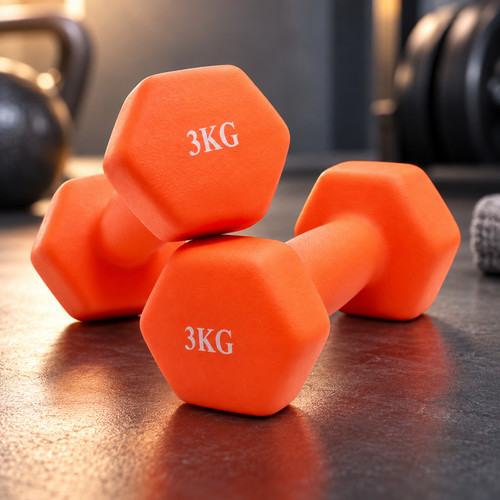 3kg neoprene dumbbells pair - neoprene,