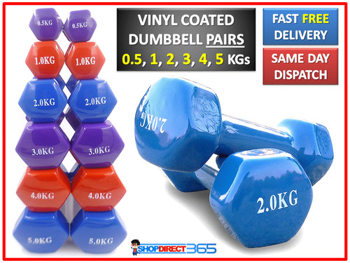 Vinyl dumbbells weights pair - vinyl,