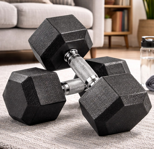 Hex dumbbells pairs rubber - dumbbells,