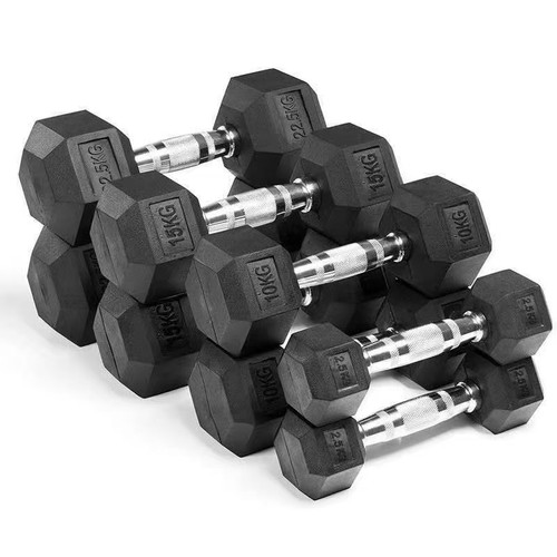 Hex dumbbells set rubber - set,