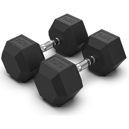 25kg hex dumbbells pair - hex,