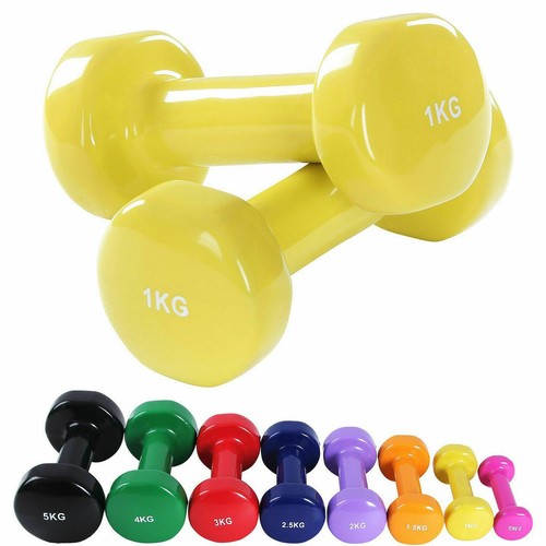 1kg vinyl dumbbell set solid - 1kg,