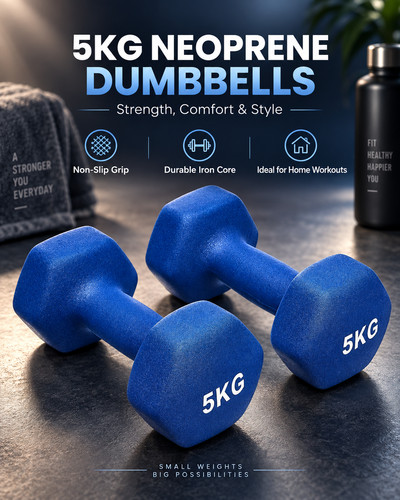 5kg neoprene dumbbells - 5kg,