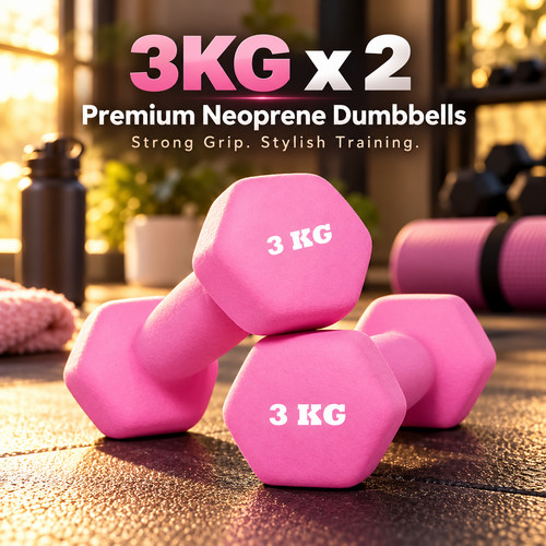 Neoprene dumbbells 3kgx2 set - dumbbells,