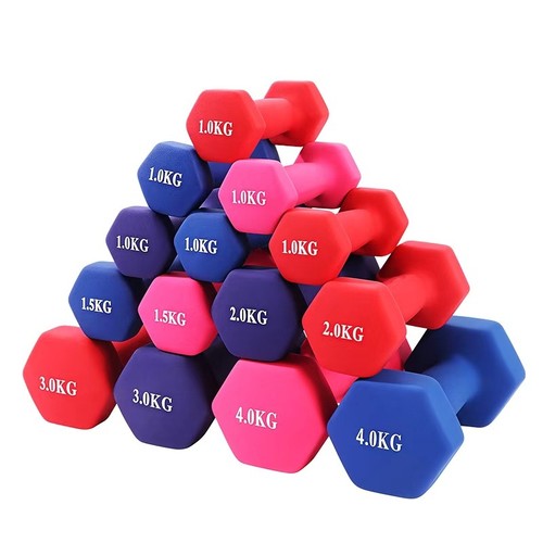 Neoprene dumbbells pair hex - neoprene,
